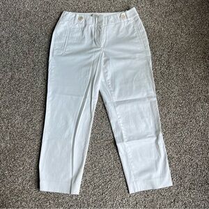 Loft White Cropped Julie Pants, Size 0